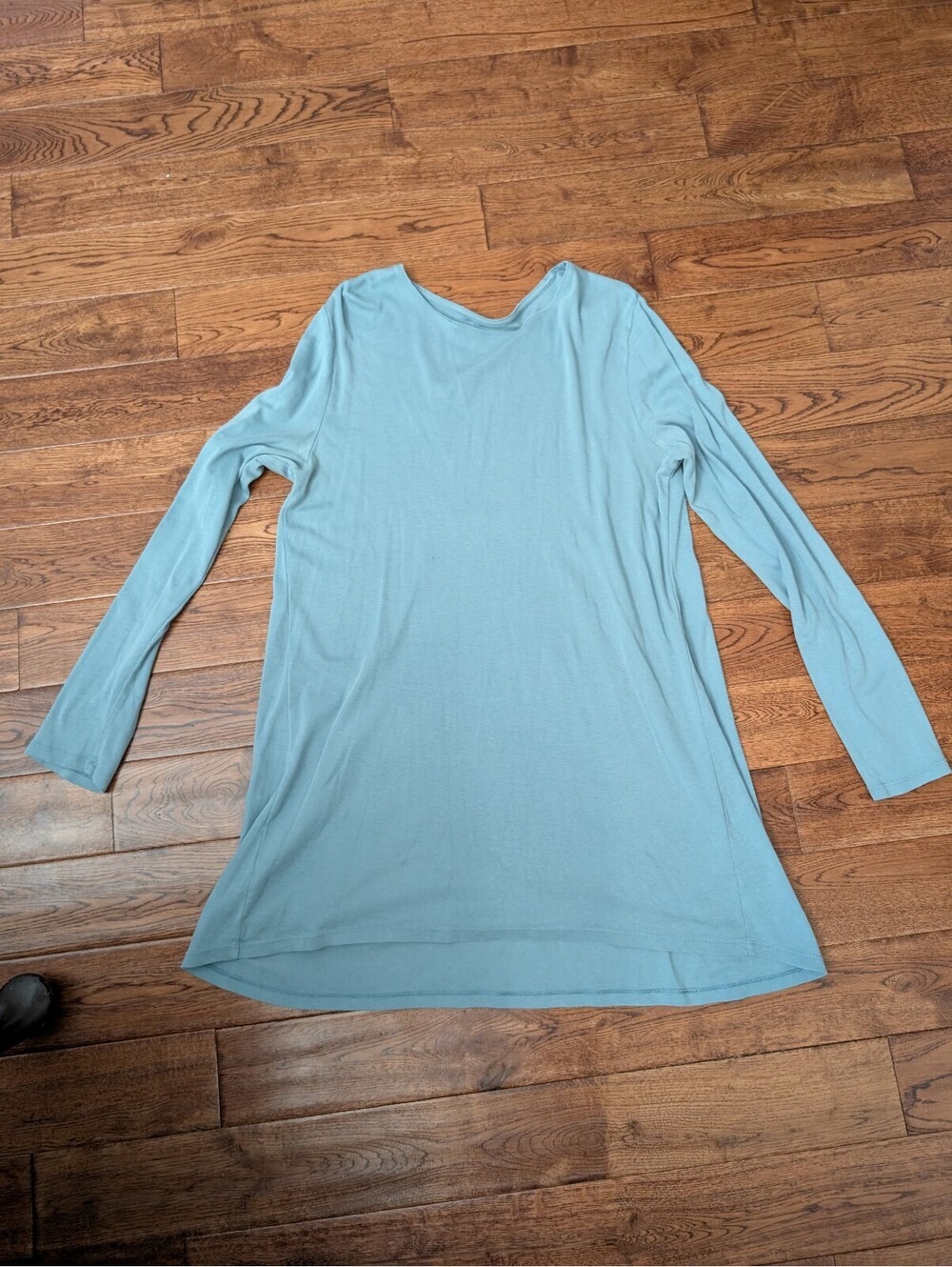 J. Jill Puma Cotton Dusty Blue Long Sleeve Tunic Shirt Top Size L TALL